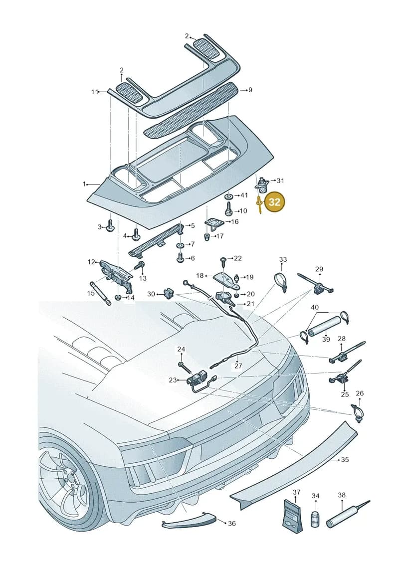N91266001 — Audi R8 Spyder (2015-2024) diagram 872827100, position 32