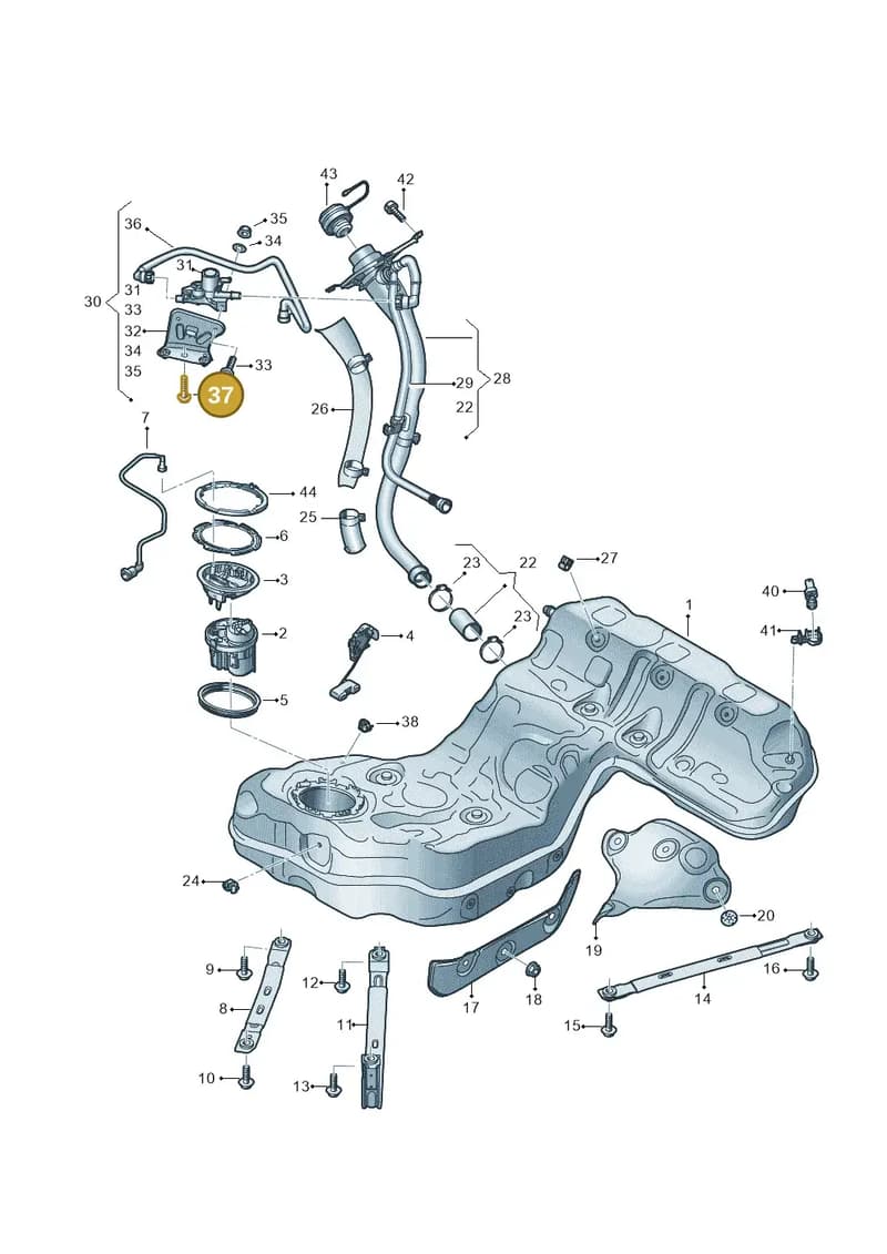 N91268001 — Audi A8 (2017-2025) diagram 838201030, position 37