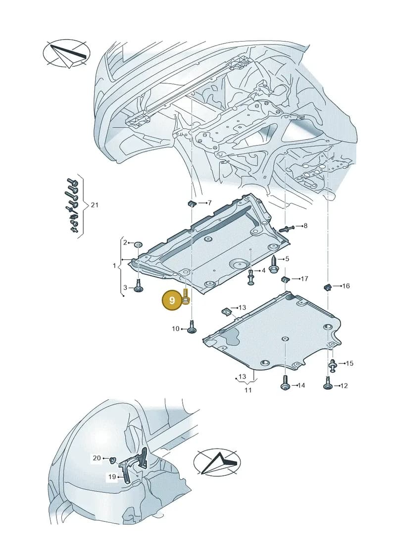 N91270401 — Audi A5 Cabriolet (2016-2025) diagram 848825050, position 9