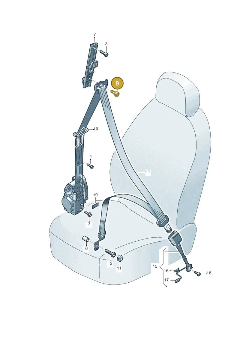 N91274801 — Audi RS5 Sportback (2017-2025) diagram 897857600, position 9