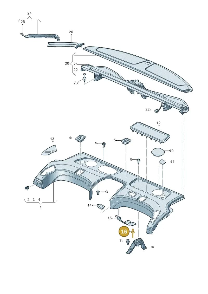 N91278101 — Audi A8 (2017-2025) diagram 838863070, position 16