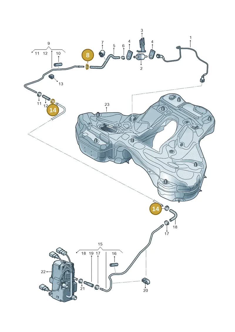 N91287301 — Audi RS6 Avant (2019-2025) diagram 435261300, position 8+14