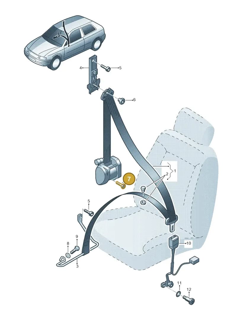 N98924102 — Audi RS3 Sportback (2011-2012) diagram 201857600, position 7