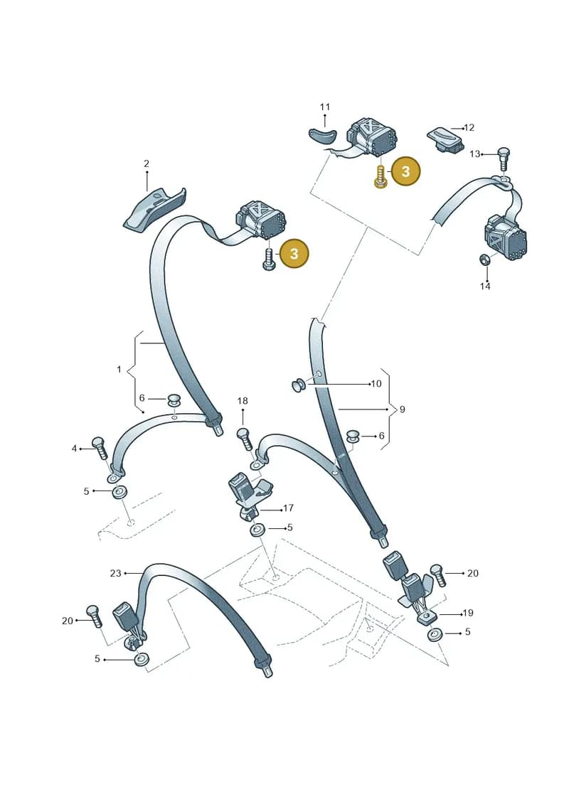 N98924102 — Audi RS4 Av. qu. 4.2 (2012-2015) diagram 249857700, position 3
