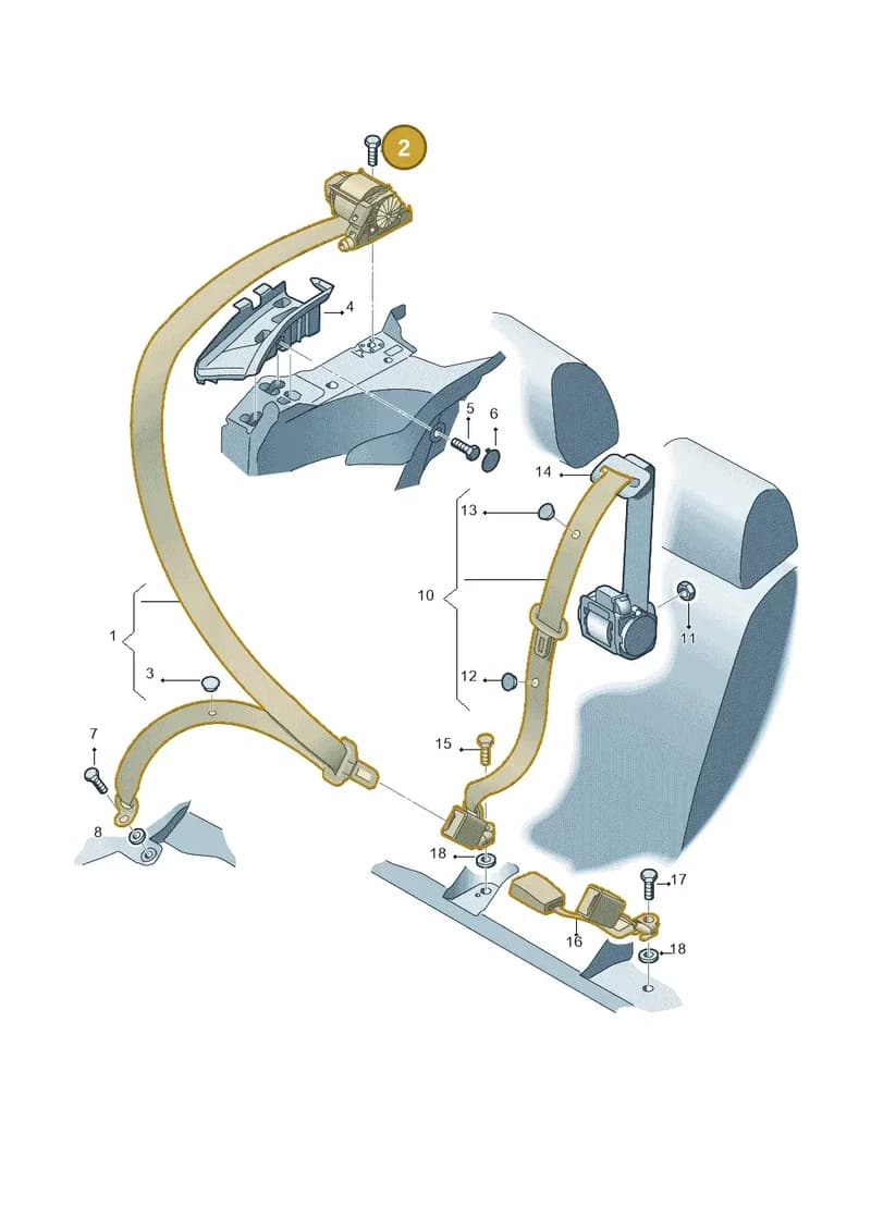 N98924102 — Audi RS3 Sportback (2011-2012) diagram 412857700, position 2