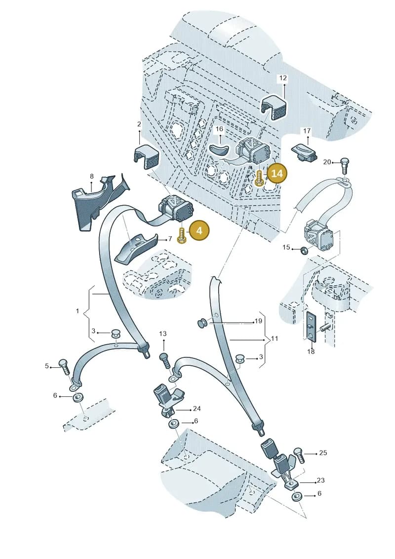 N98924102 — Audi A6 2.7 TDI (2008-2011) diagram 448857700, position 4+14