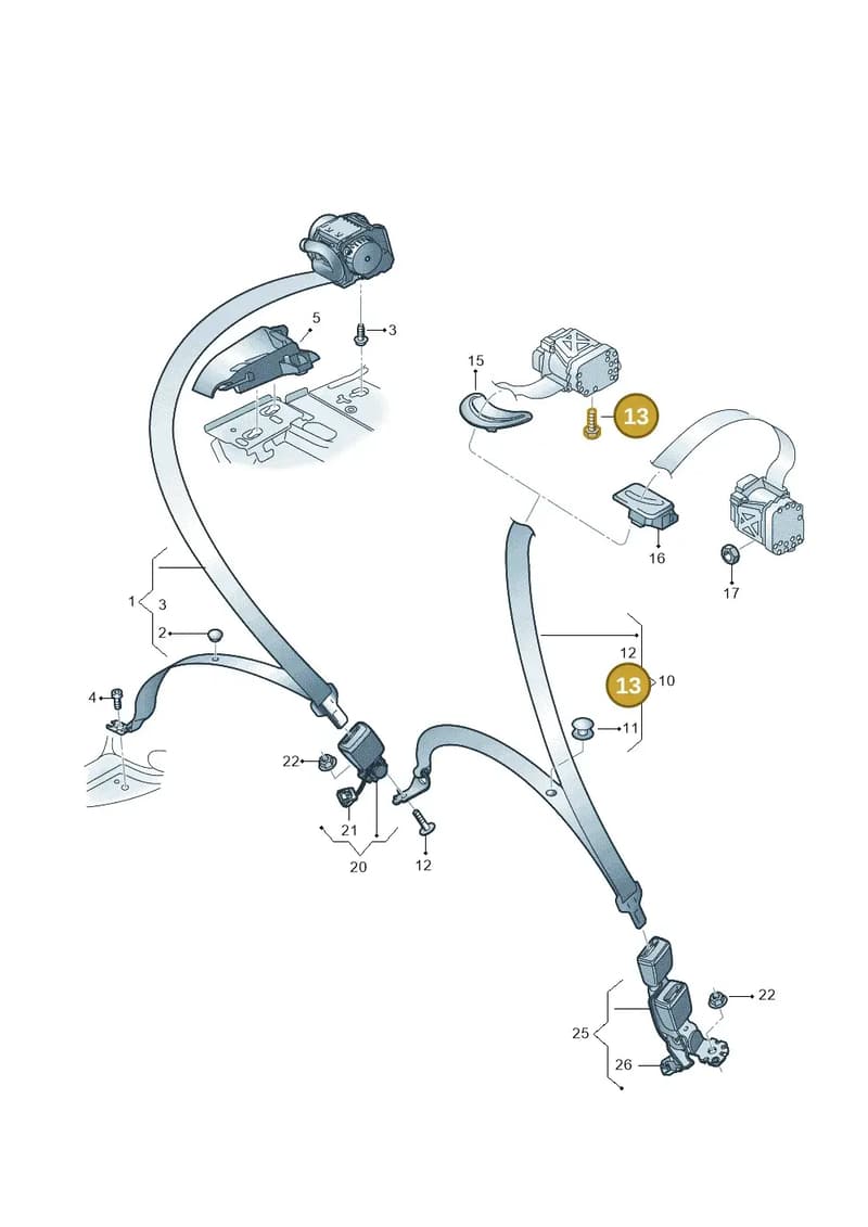 N98924102 — Audi A4 (2015-2025) diagram 849857700, position 13