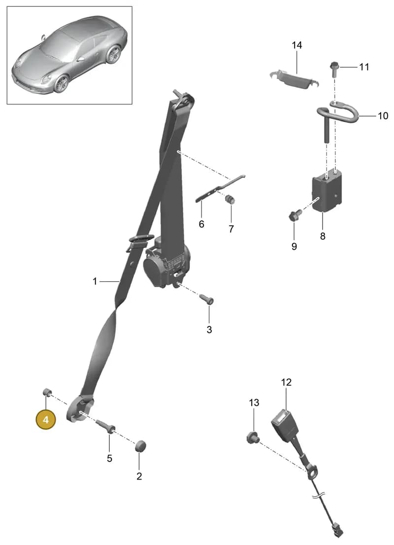N98925801 — Porsche 991 Carrera 4 (2011-2016) diagram p38812000, position 4