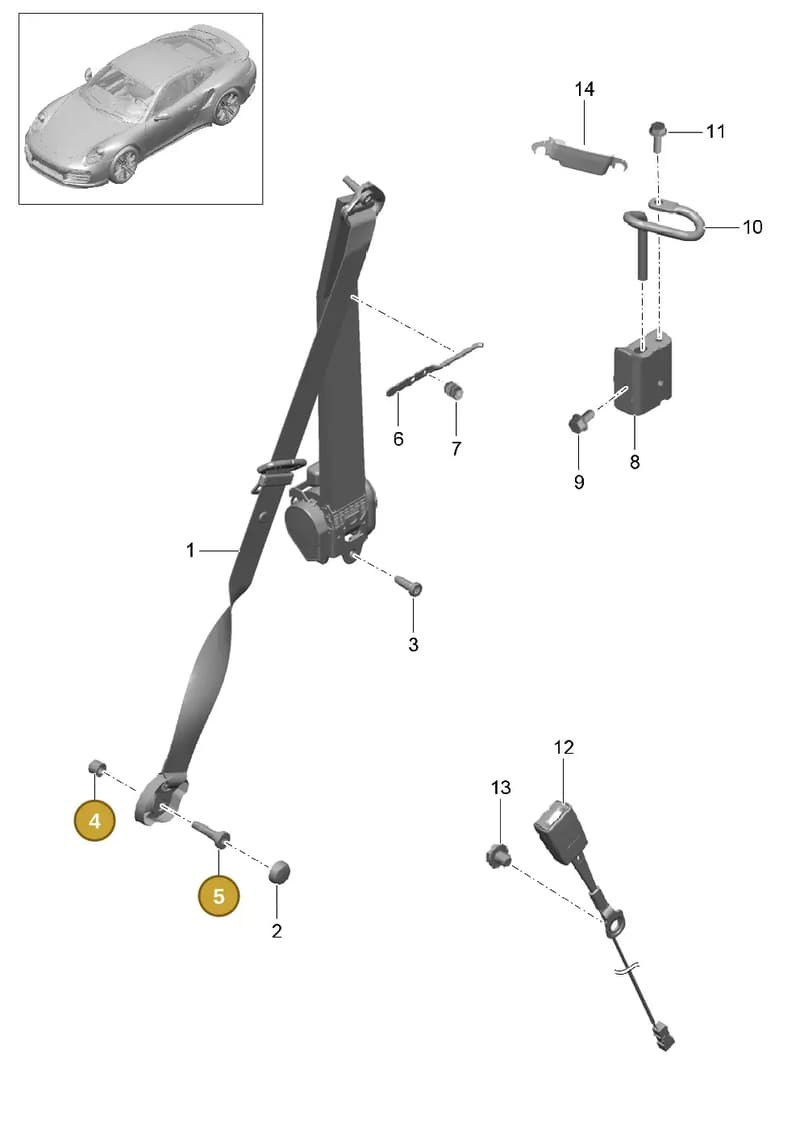 N98925801 — Porsche 911 (2013-2020) diagram p42812000, position 4+5