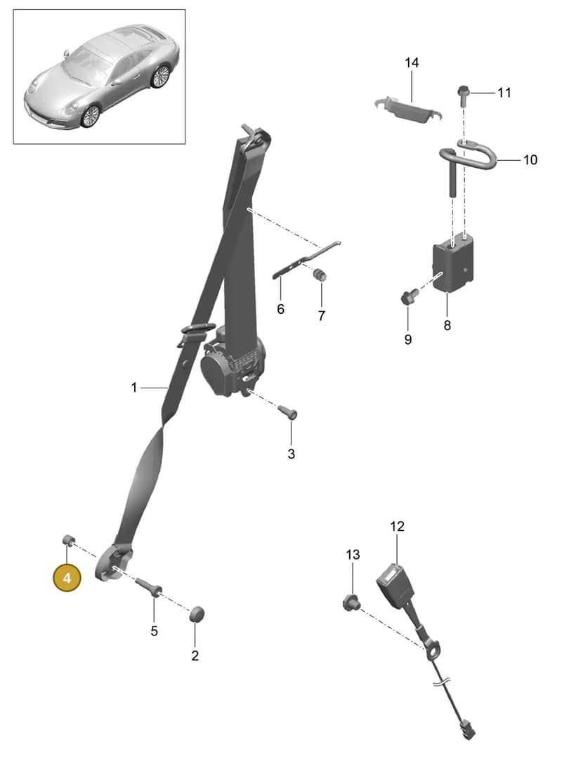 N98925801 — Porsche 911 (2016-2019) diagram p47812000, position 4