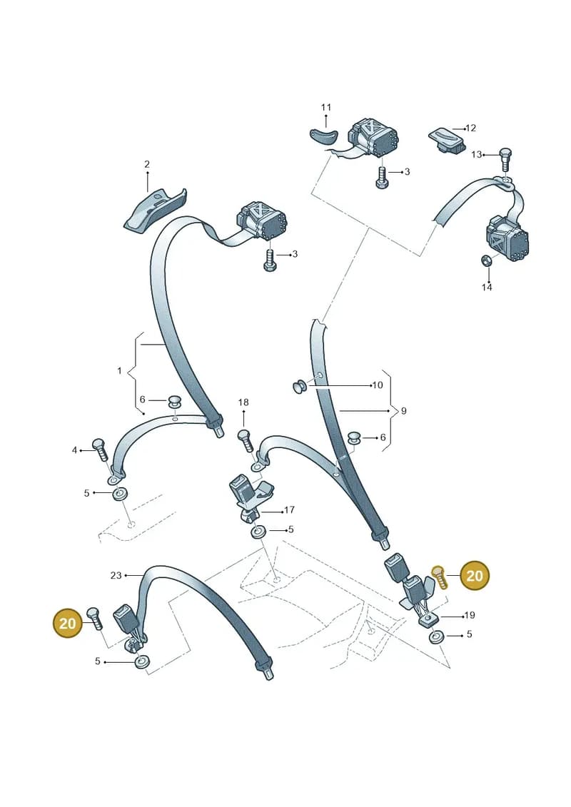 N98926303 — Audi RS4 Av. qu. 4.2 (2012-2015) diagram 249857700, position 20