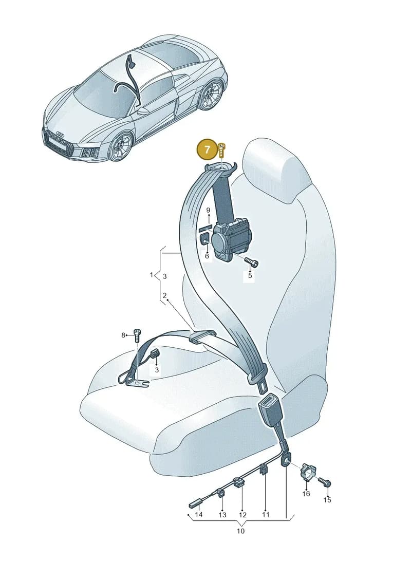 N98927201 — Audi R8 Spyder (2015-2024) diagram 872857600, position 7