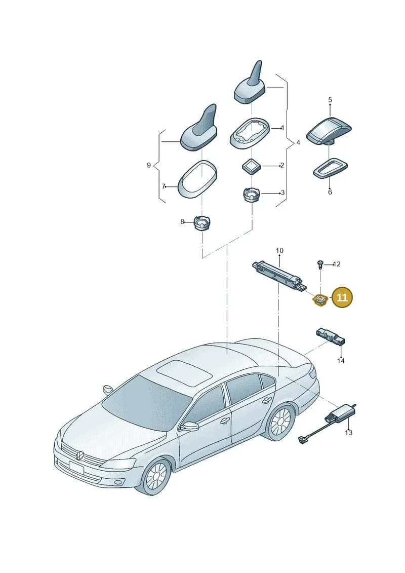 WHT000025 — Volkswagen Jetta 1.4 (2013-2015) diagram 692035100, position 11