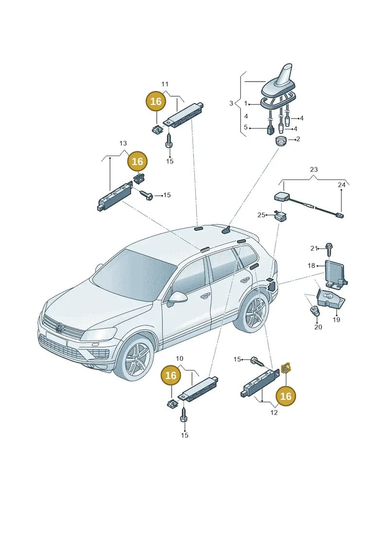 WHT000025 — Volkswagen Touareg (2014-2018) diagram 787035100, position 16