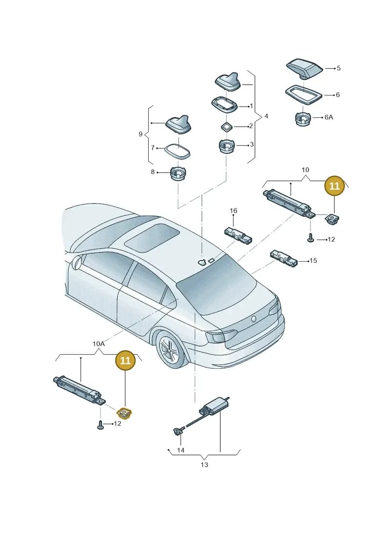 WHT000025 — Volkswagen Jetta (2014-2018) diagram 789035010, position 11