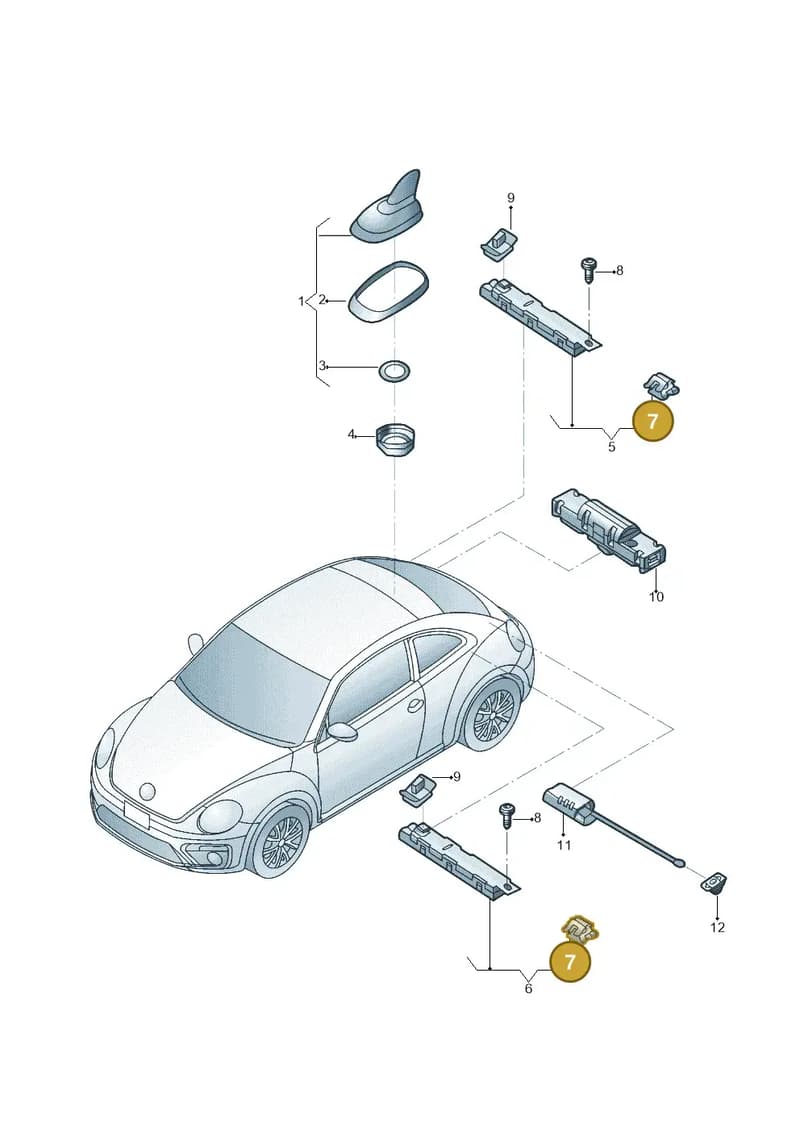WHT000025 — Volkswagen Beetle (2016-2019) diagram 801035100, position 7