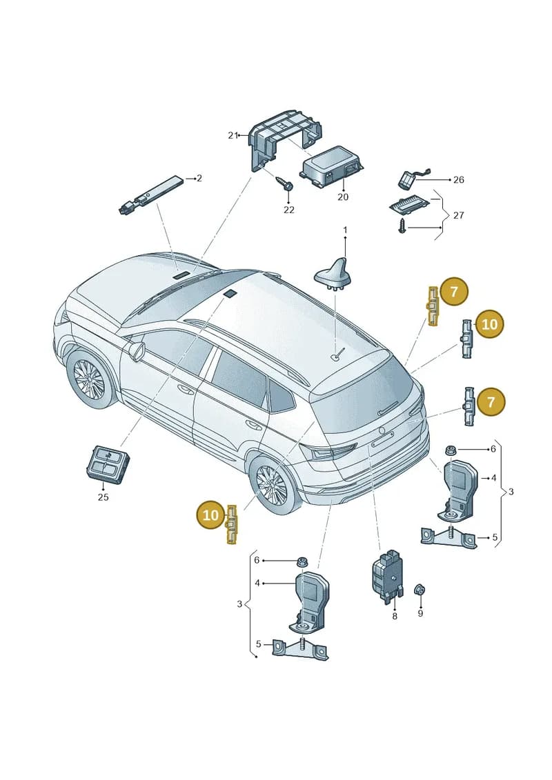 WHT000025 — Skoda Karoq (2017-2023) diagram 834035010, position 7+10