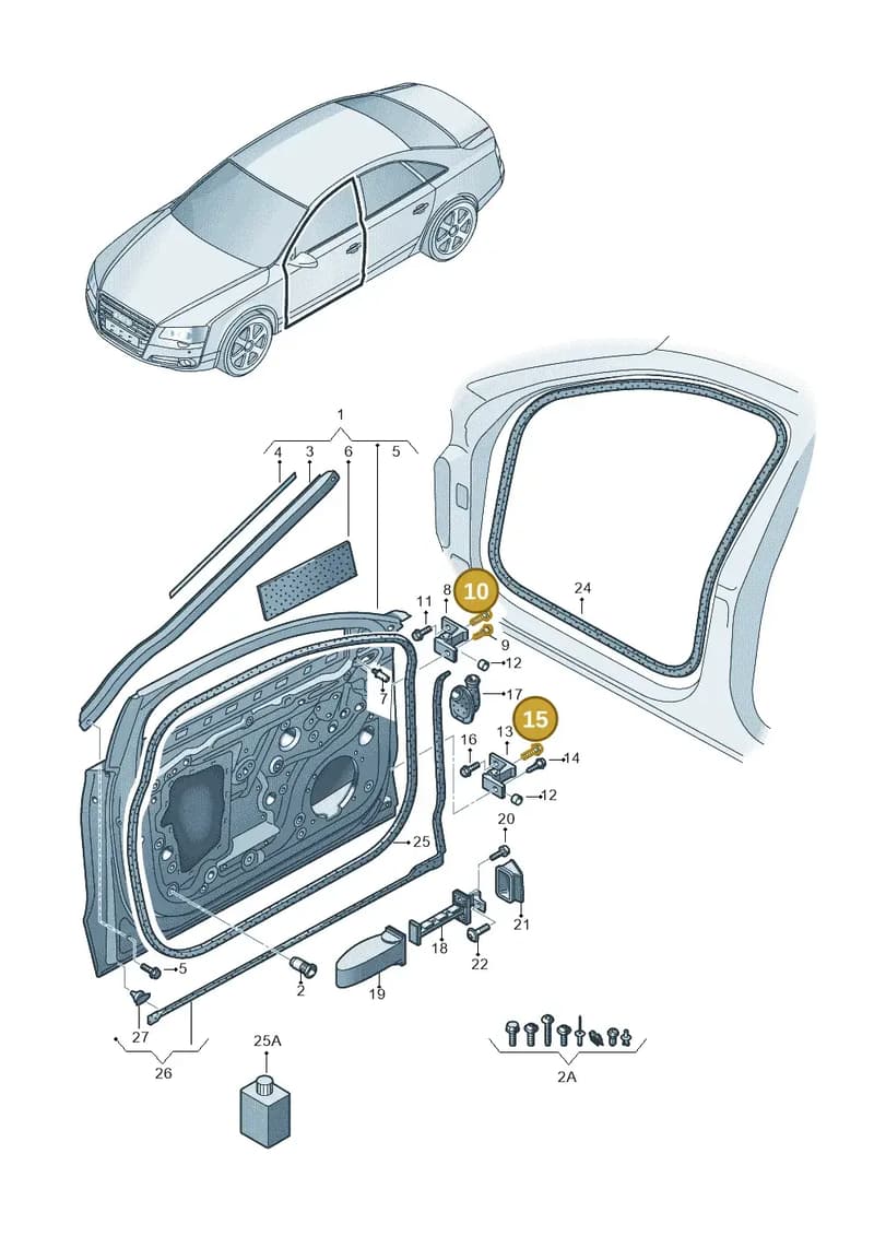 WHT000042A — Audi A8 (2013-2018) diagram 696831100, position 10+15