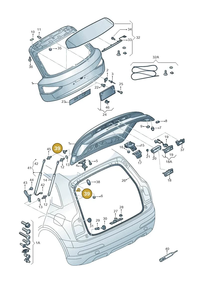 WHT000439A — Audi RS Q3 (2013-2018) diagram 764827000, position 39