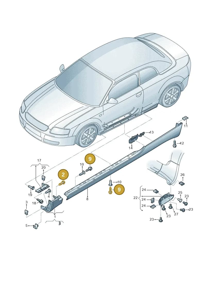 WHT000485 — Audi RS6 Avant qu.5.0 (2007-2010) diagram 273853600, position 2+9