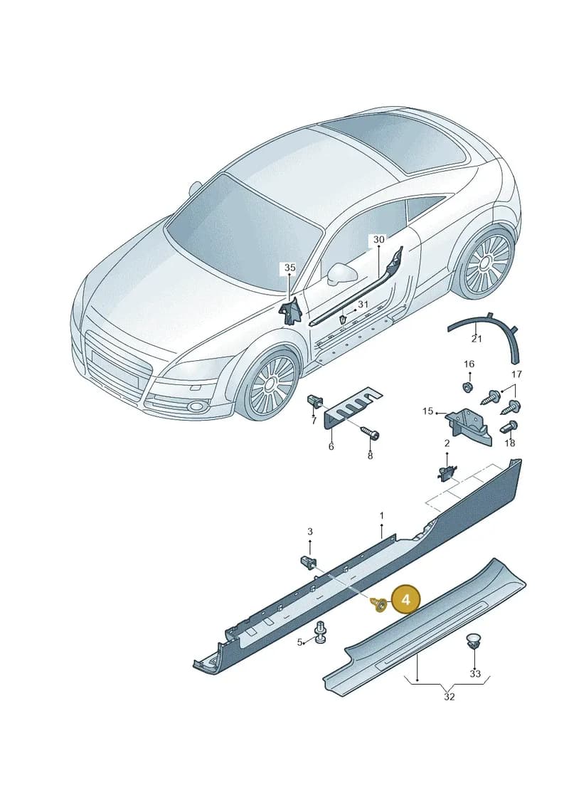 WHT000485 — Audi TTS Coupe 2.0 (2010-2014) diagram 609853300, position 4