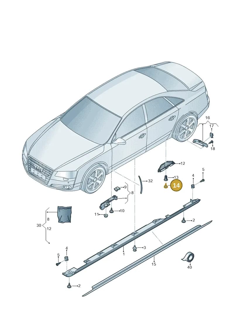 WHT000485 — Audi A8 (2013-2018) diagram 771853200, position 14