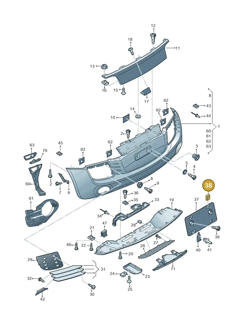 WHT000821 — Audi R8 qu. 5.2 (2012-2015) diagram 752807600, position 38