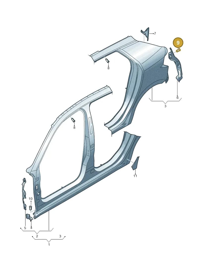 WHT000873 — Audi A1 Sportback (2018-2025) diagram 592809500, position 9