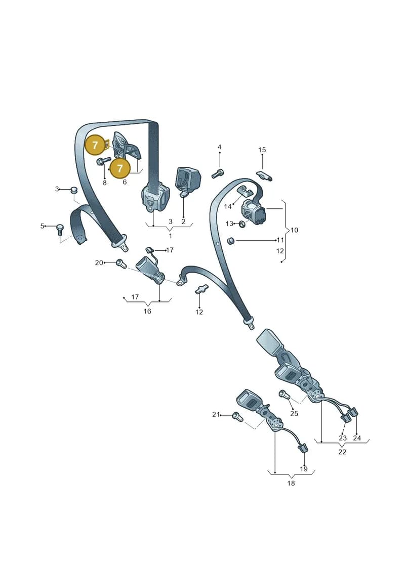 WHT000941 — Audi A1 Sportback (2014-2018) diagram 708857700, position 7