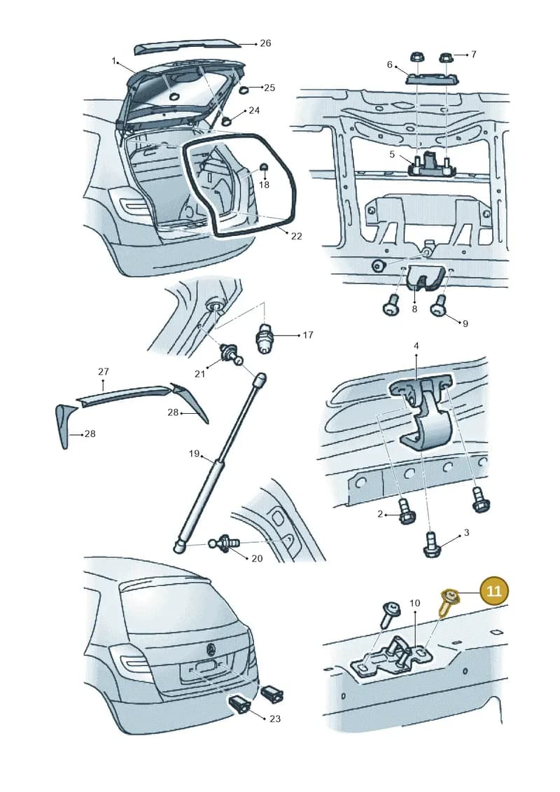 WHT001236 — Skoda Fabia Scout (2010-2014) diagram 608827100, position 11
