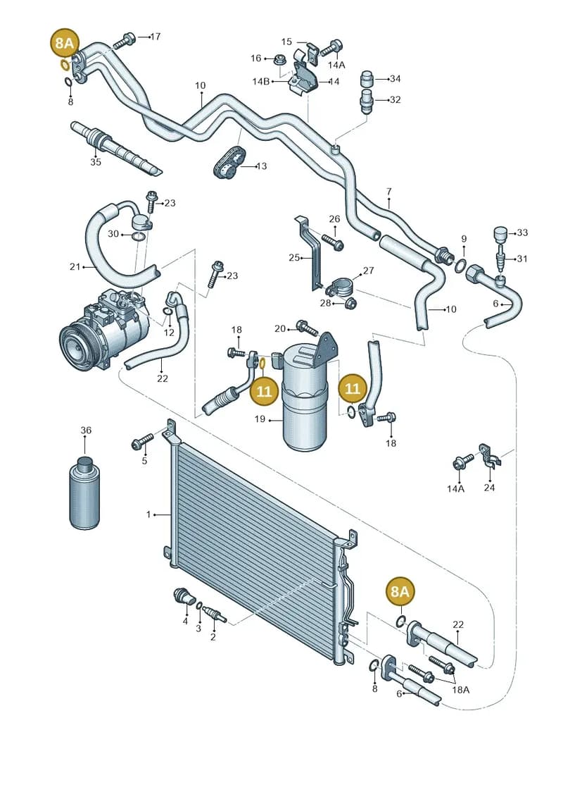 WHT001247A — Audi A8/S8/qu. lang    08> (2007-) diagram 291260410, position 8A+11