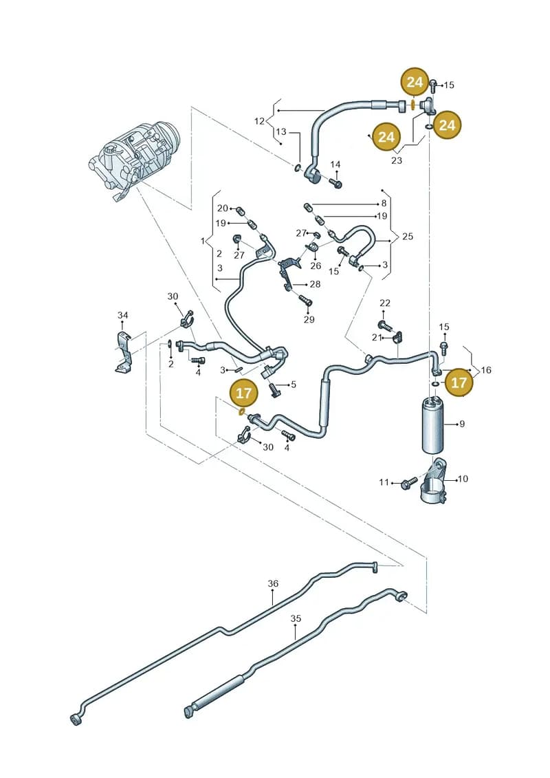WHT001247A — Audi R8 qu. 5.2 (2012-2015) diagram 618260450, position 17+24