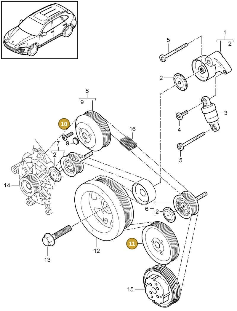 WHT001702 — Porsche Cayenne (2010-2018) diagram p37102080, position 10+11