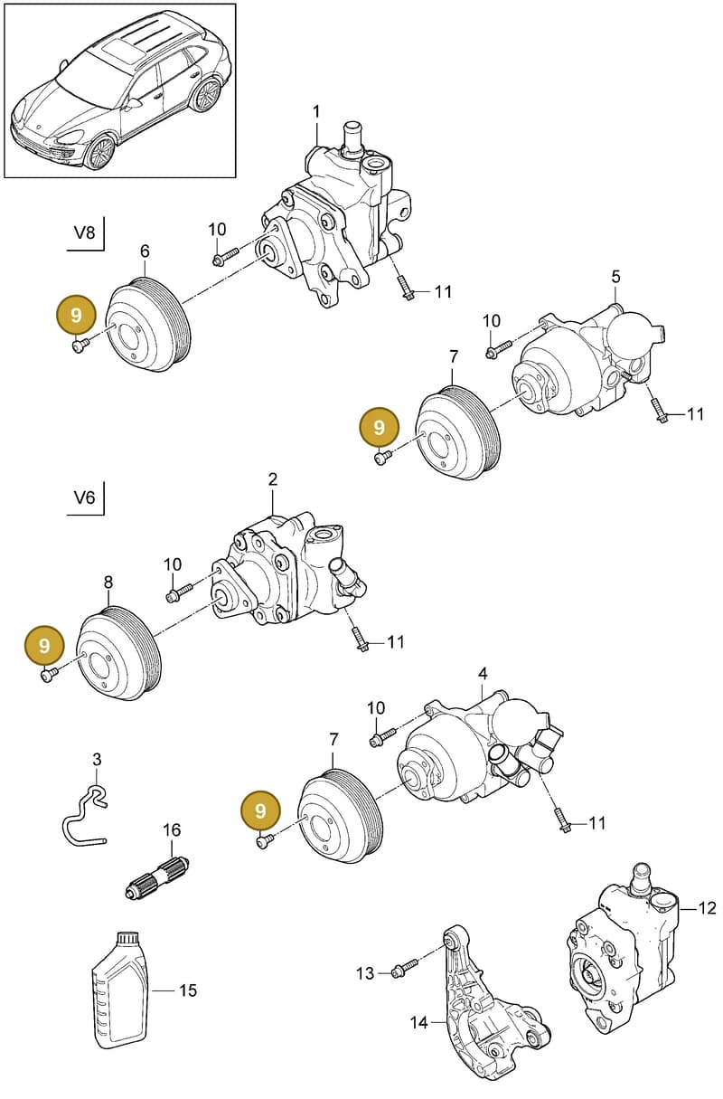 WHT001702 — Porsche Cayenne (2010-2018) diagram p37403020, position 9