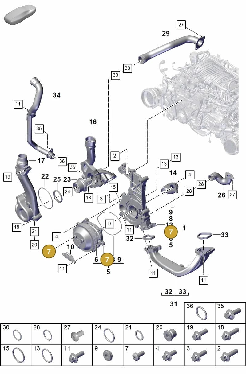 WHT001702 — Porsche 911 (2021-2022) diagram p59105000, position 7