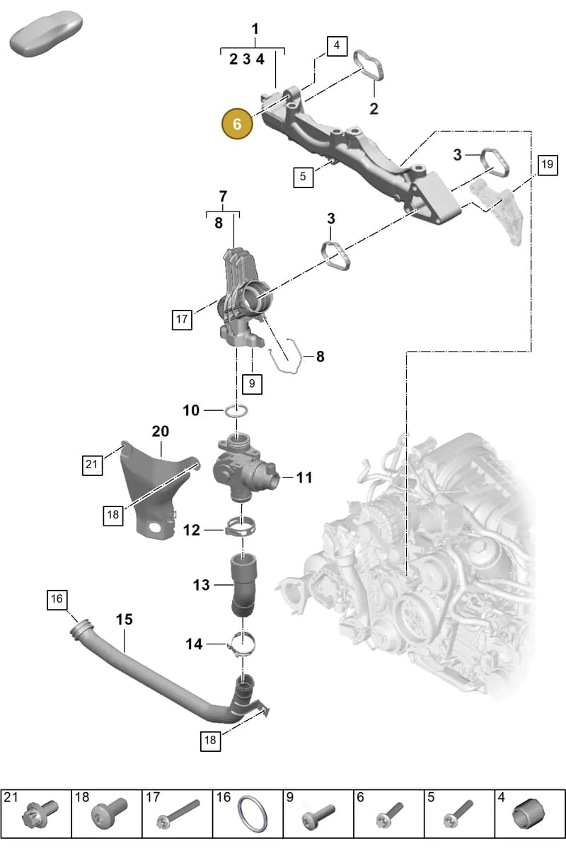 WHT001703 — Porsche 911 (2024-2025) diagram p63105050, position 6