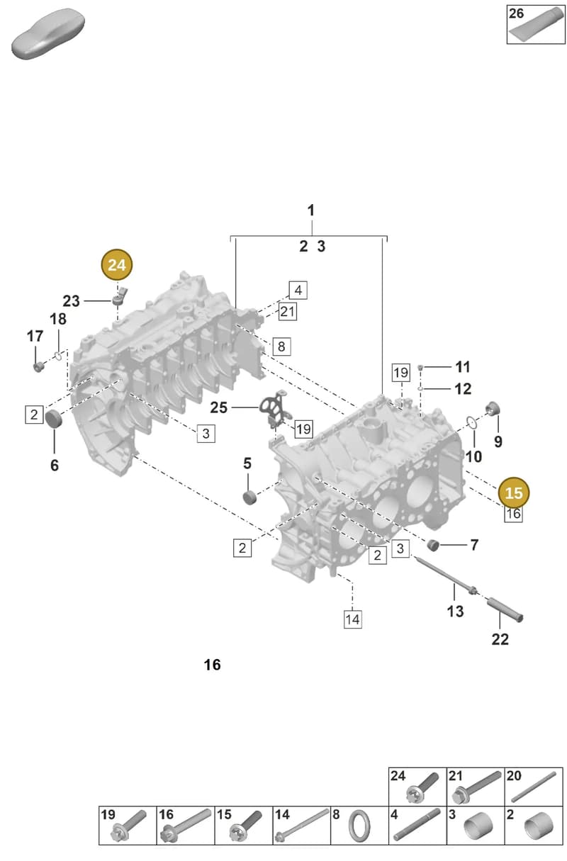 WHT001703 — Porsche 911 (2024-2025) diagram p53000002, position 15+24