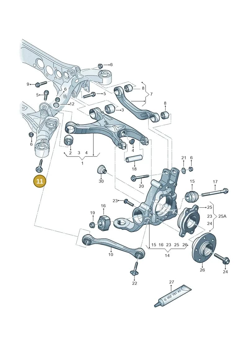 WHT002053 — Audi A7 Sportback (2014-2018) diagram 620505100, position 11