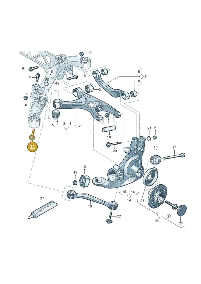 WHT002053 — Audi A7 Sportback (2014-2018) diagram 736505050, position 11