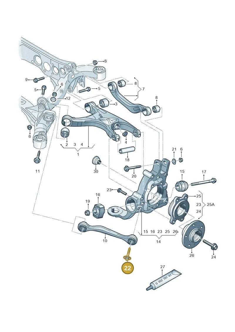 WHT002059 — Audi A7 Sportback (2014-2018) diagram 620505100, position 22