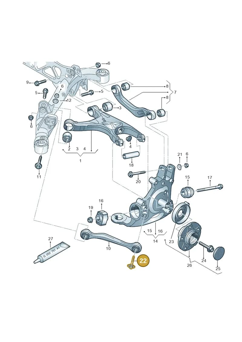WHT002059 — Audi A7 Sportback (2014-2018) diagram 736505050, position 22