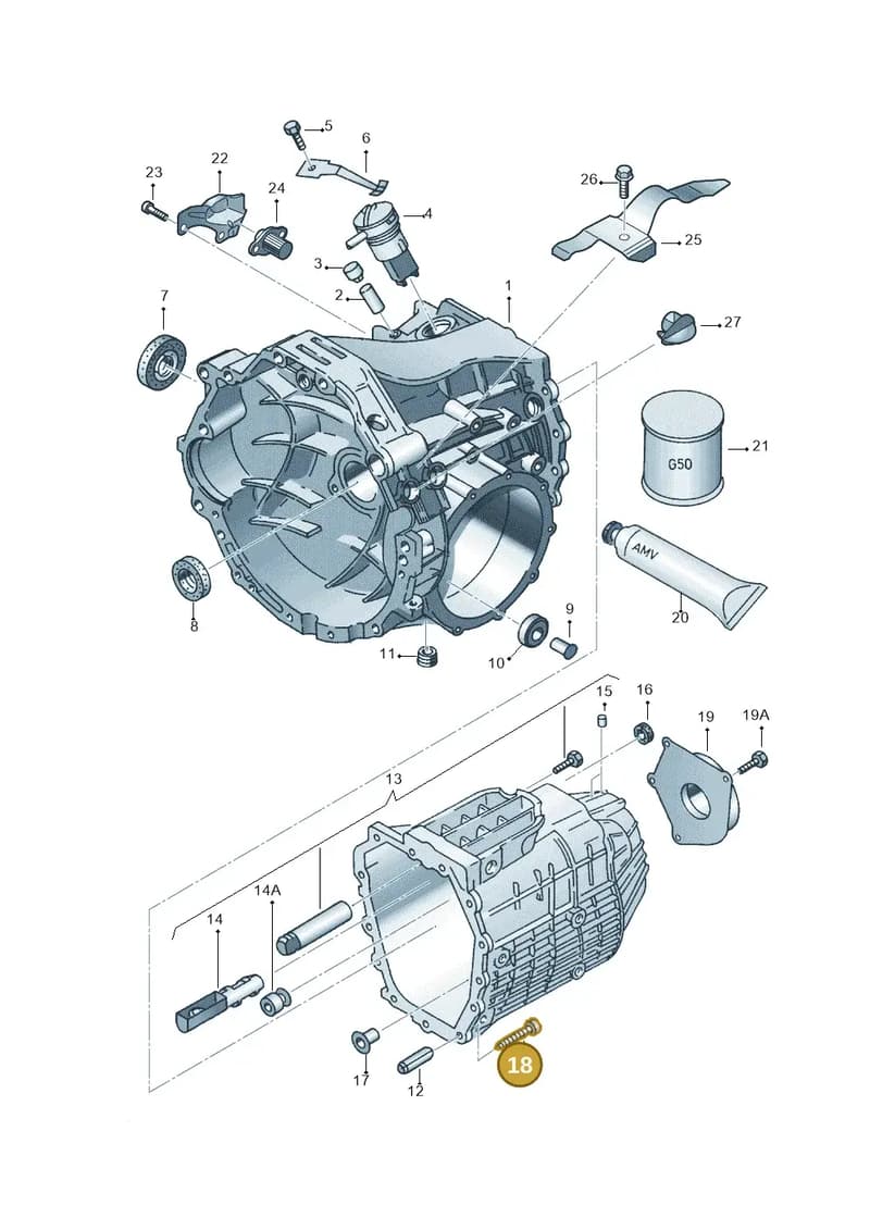 WHT002079 — Volkswagen PASSAT/4MOTION/W8 (2002-2005) diagram 218301300, position 18