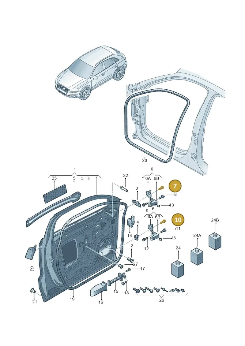 WHT002246A — Audi Q3 quattro 2.0 (2016-2019) diagram 895831010, position 7+10
