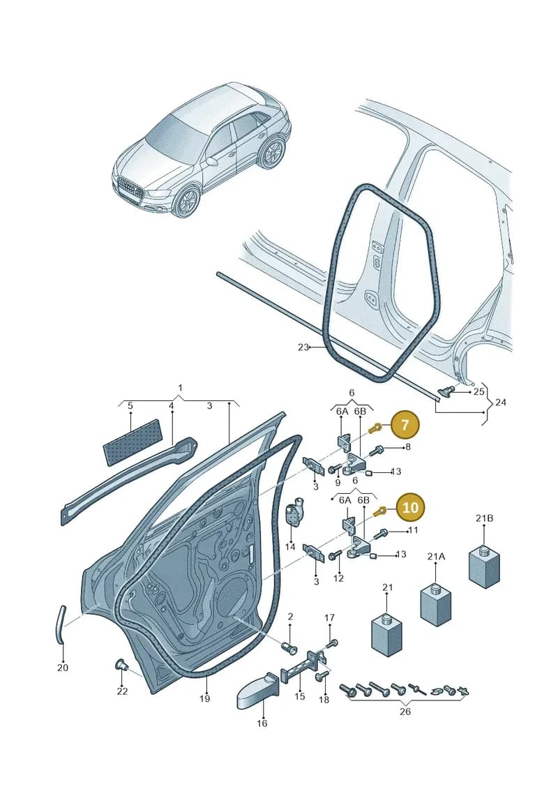WHT002246A — Audi Q3 quattro 2.0 (2016-2019) diagram 895833010, position 7+10