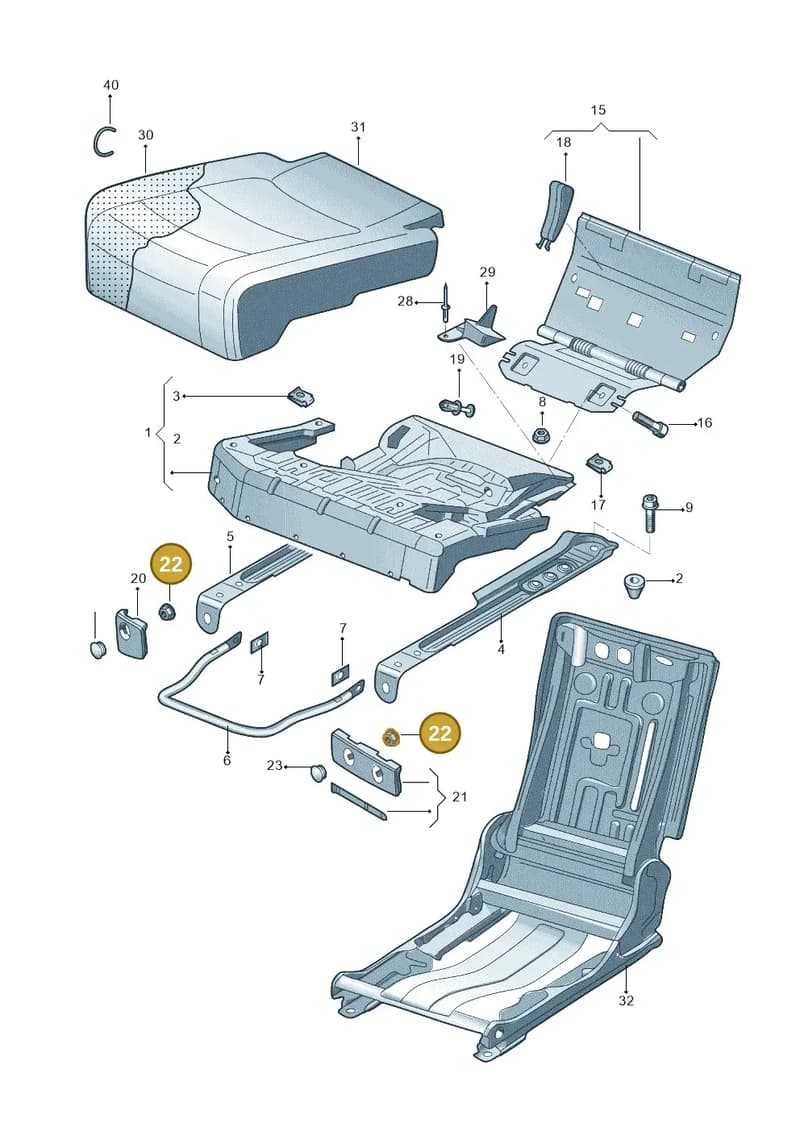 WHT002462 — Volkswagen Tiguan (2009-2019) diagram 688885200, position 22