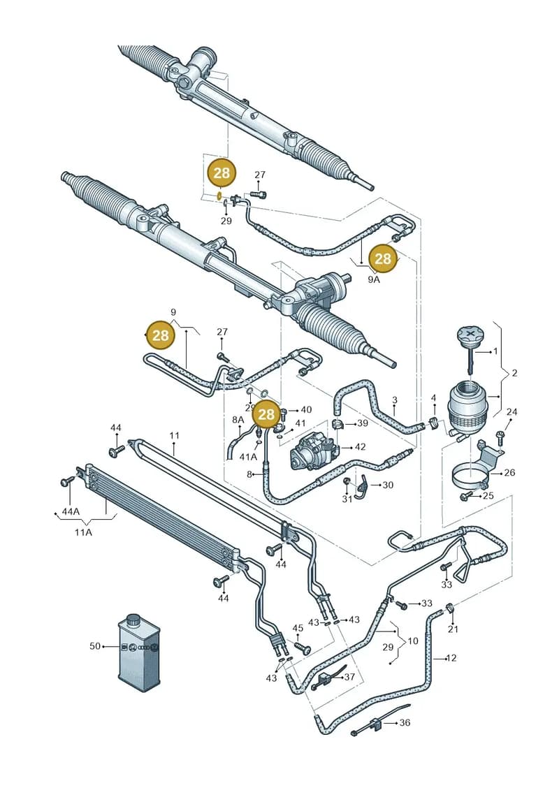 WHT002665 — Audi A8L qu. 3.0 TDI (2009-2014) diagram 696422500, position 28