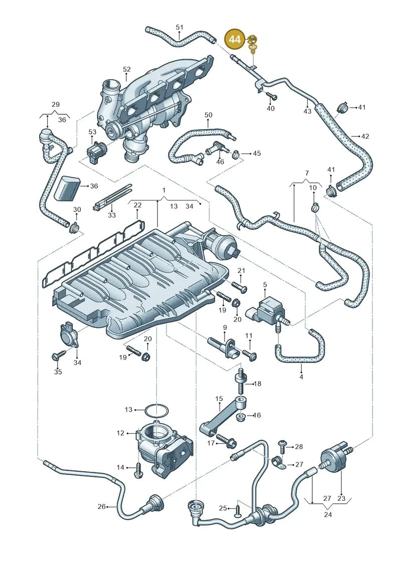 WHT003436 — Audi A5 Cabrio 2.0 (2008-2012) diagram 636133230, position 44