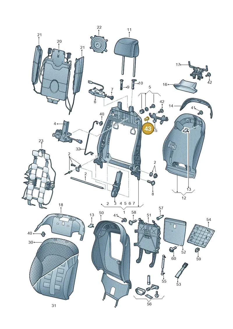 WHT003794 — Audi A8L qu. 3.0 TDI (2009-2014) diagram 696881520, position 43