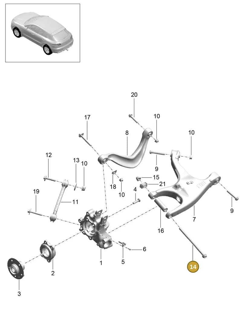 WHT003818 — Porsche Macan (2013-2018) diagram p44501000, position 14