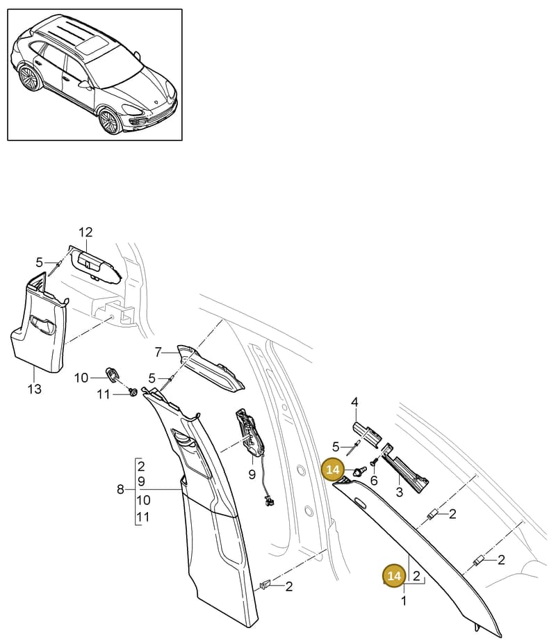 WHT004083 — Porsche Cayenne (2010-2018) diagram p37807020, position 14